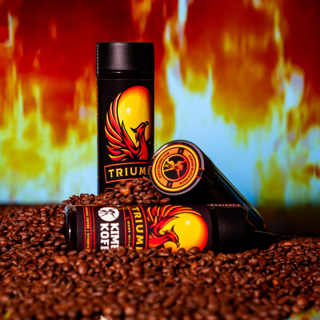 Triumph Black Organic " Iced "Coffee - Infused With Vitamins And Aminos | 300 Ml Bottle | Made With Kimera Koffee. - JAQAR