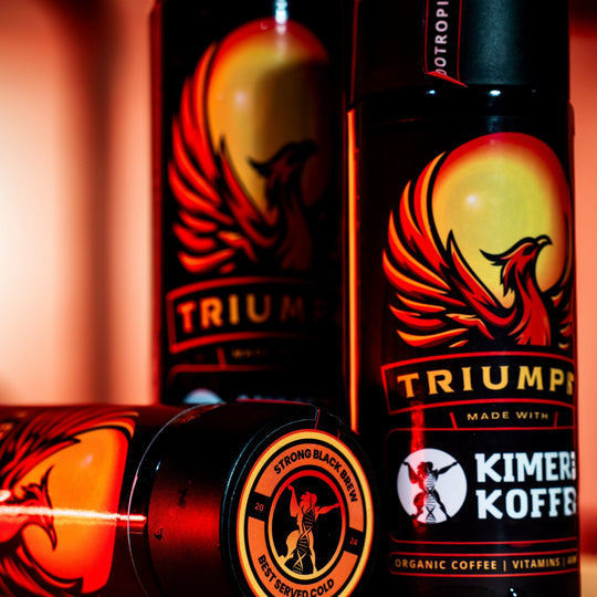 Triumph Black Organic " Iced "Coffee - Infused With Vitamins And Aminos | 300 Ml Bottle | Made With Kimera Koffee. - JAQAR